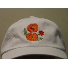 POPPY FLOWER Hat Embroidered Garden Cap 24 Colors Price Embroidery Apparel  eb-83694849
